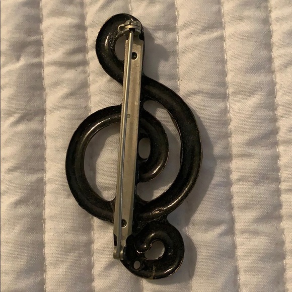‘80’s copper enameled g-clef pin - Picture 2 of 2